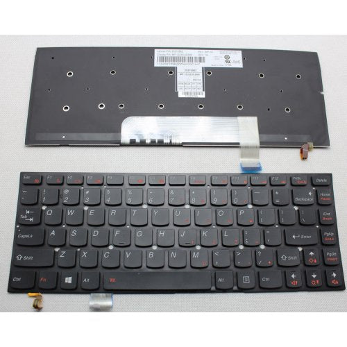 Клавиатура за лаптоп Lenovo V4400 V4400u Черна Без Рамка (Малък Ентър) с Подсветка / Black Without Frame US With Backlit