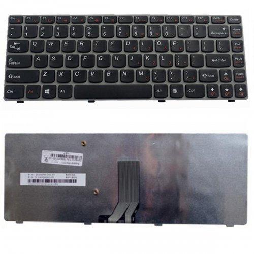 Клавиатура за лаптоп Lenovo IdeaPad Y480 Черна със Сива Рамка с Кирилица / Gray Frame Black