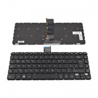 Клавиатура за лаптоп Toshiba Satellite E45T-B L40-B S40-B - Черна Лъскава Без Рамка с Подсветка (Малък Ентър) thumbnail 1
