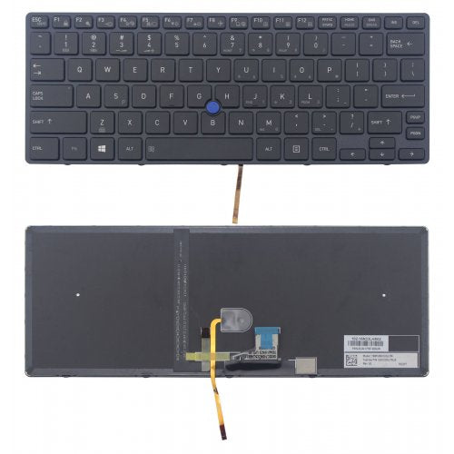 Клавиатура за лаптоп Toshiba Tecra X40-D Черна с Черна Рамка с Подсветка / Black Frame Black With Backlit