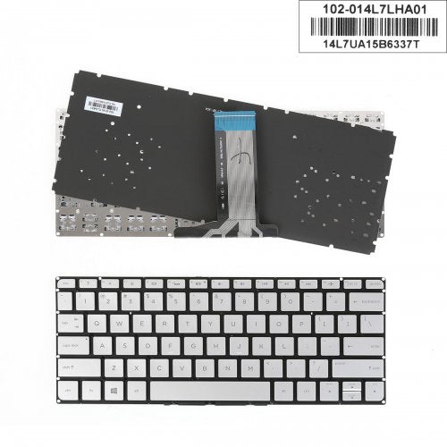 Клавиатура за лаптоп HP ENVY 14-J Silver Without Frame With Backlit US / Сребриста Без Рамка с Подсветка (Малък Ентър)