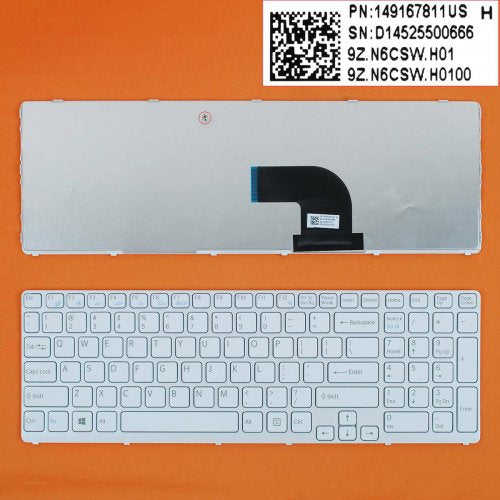 Клавиатура за лаптоп Sony Vaio SVE17 White Frame White US/UK Type 2