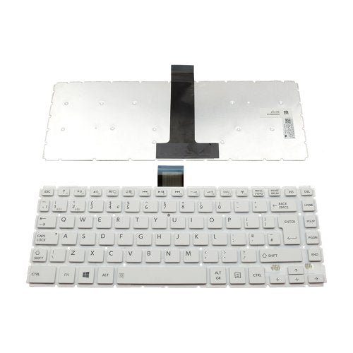 Клавиатура за лаптоп Toshiba L40-B Бяла Без Рамка (Малък Ентър) с Кирилица / White Without Frame US