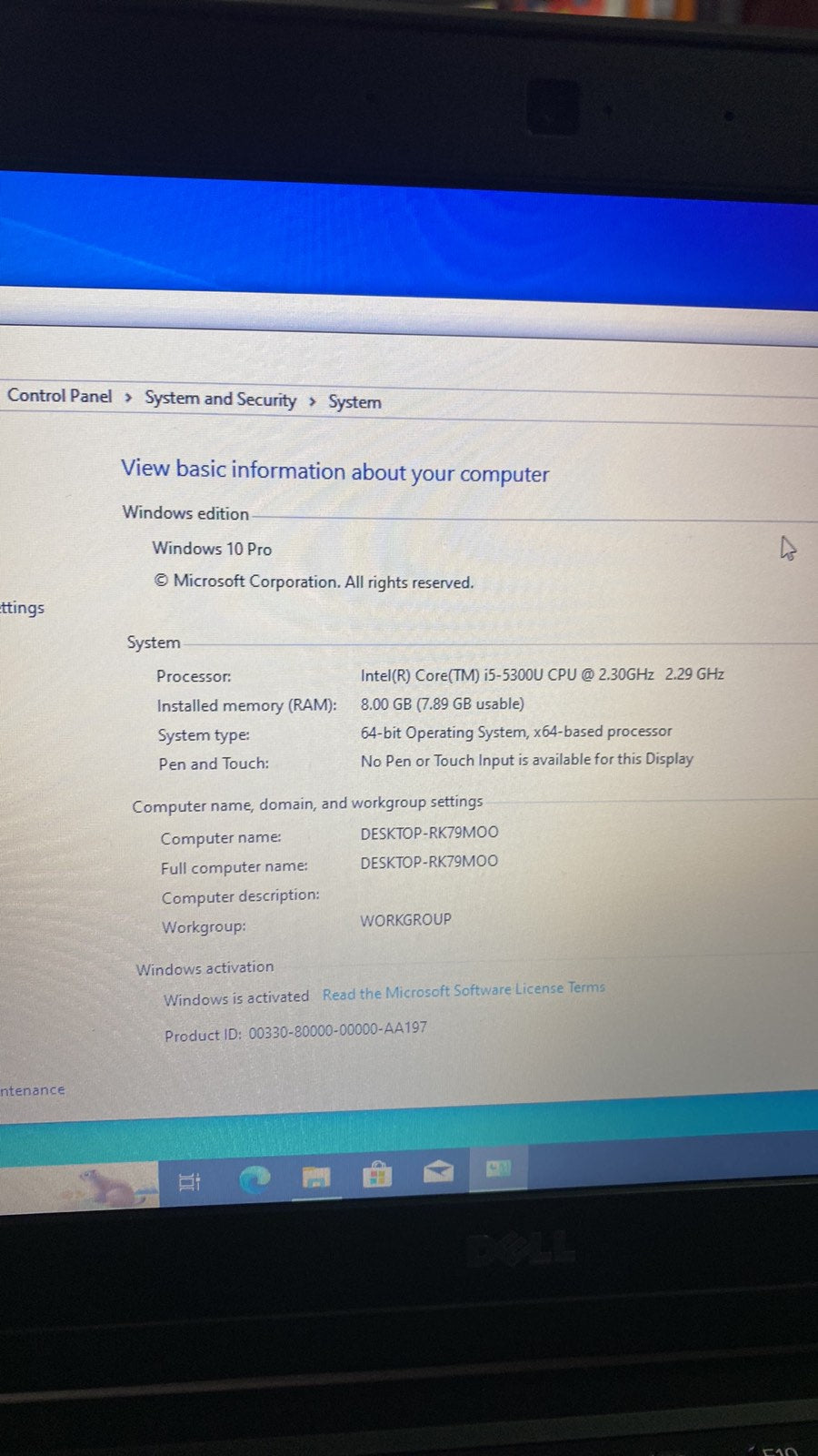 Лаптоп Dell E7270 i5, SSD-128GB Msata Реновиран - Клас А
