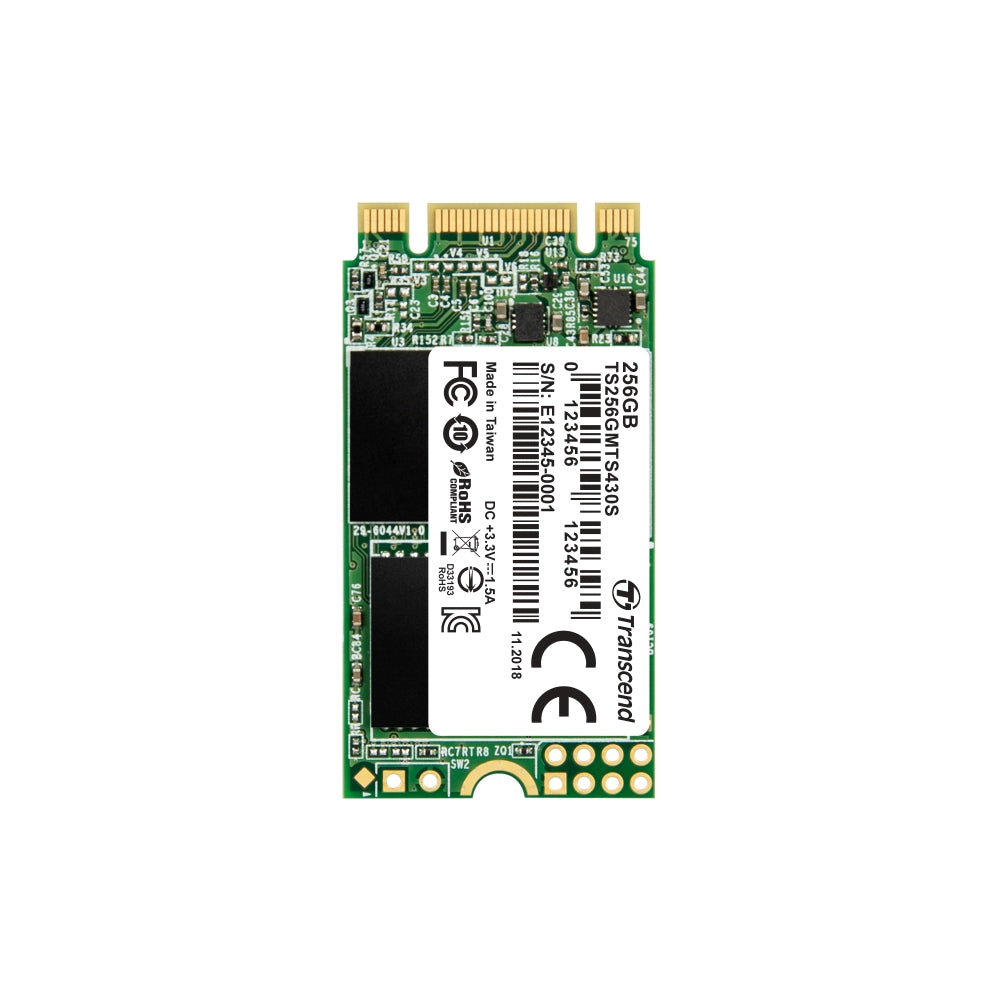 256GB Transcend , M.2 2242 SSD, SATA3 B+M Key, TLC
