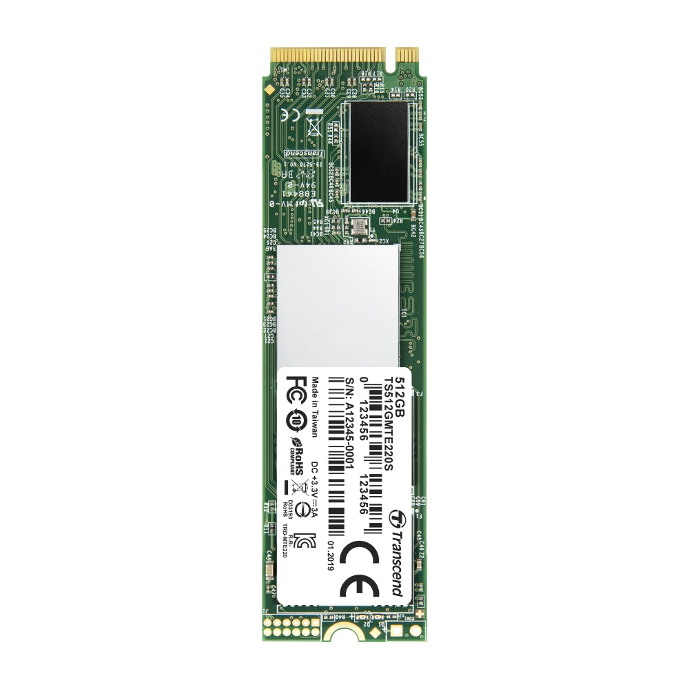 512GB Transcend , M.2 2280, PCIe Gen3x4, M-Key, 3D TLC, with Dram