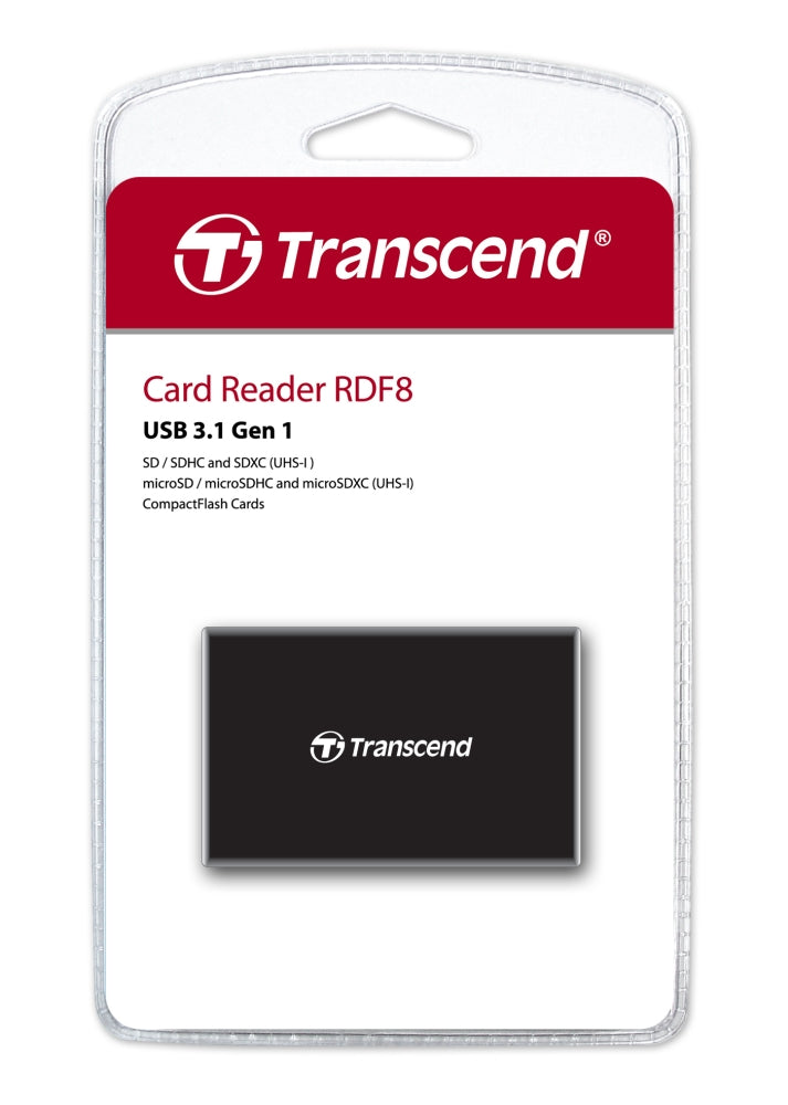 Четец за карти, Transcend All-in-1 Multi Memory Card Reader, USB 3.0/3.1 Gen 1, Black