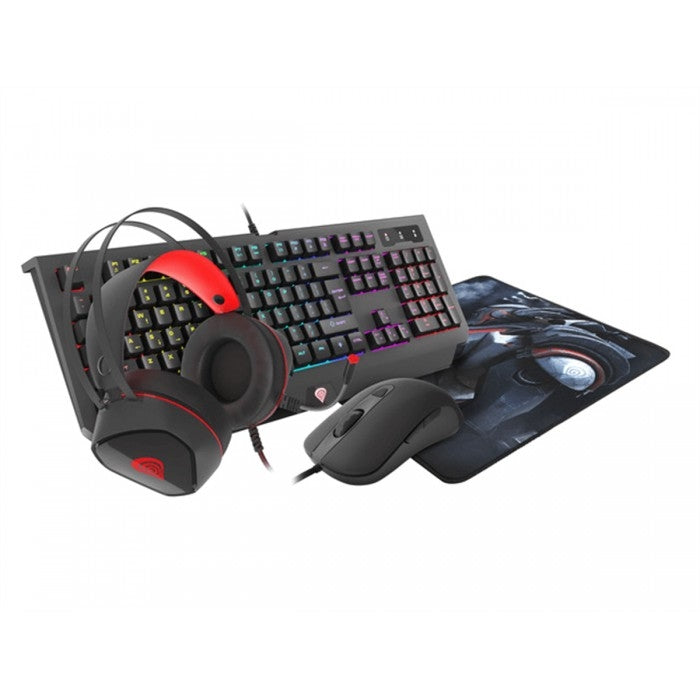 Комплект Genesis Gaming Combo Set 4In1 Cobalt 330 RGB Keyboard + Mouse + Headphones + Mousepad, US Layout