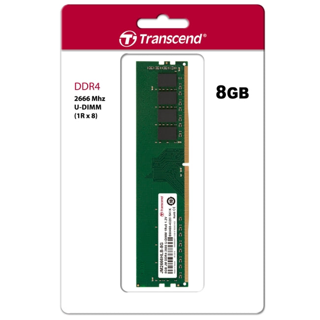 Памет Transcend 8GB JM DDR4 2666Mhz U-DIMM 1Rx8 1Gx8 CL19 1.2V