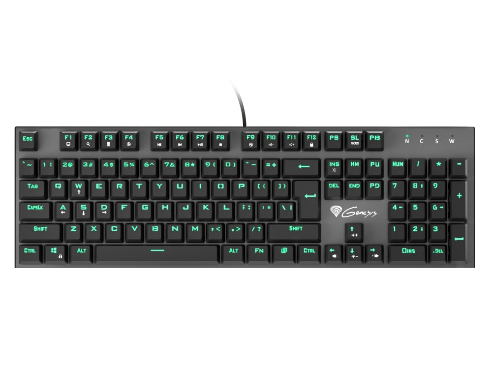 Клавиатура, Genesis Mechanical Gaming Keyboard Thor 300 Green Backlight Outemu Blue Switch Us Layout