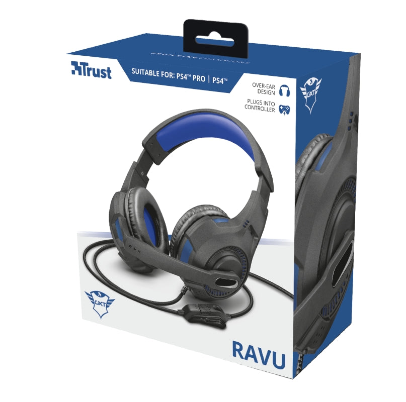 Слушалки, TRUST GXT 307B Ravu Gaming Headset for PS4/ PS5 - blue