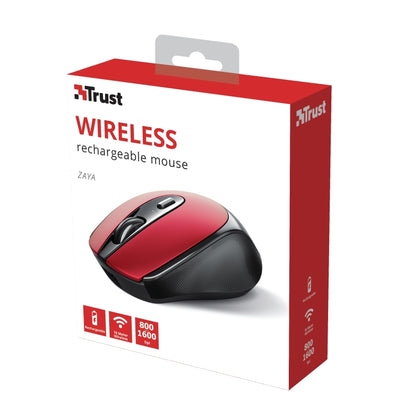 Мишка, TRUST Zaya Wireless Rechargeable Mouse Red