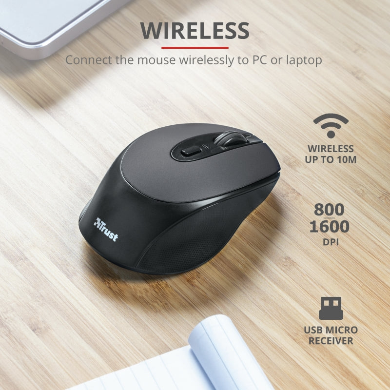 Мишка, TRUST Zaya Wireless Rechargeable Mouse Black