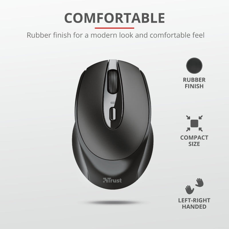 Мишка, TRUST Zaya Wireless Rechargeable Mouse Black