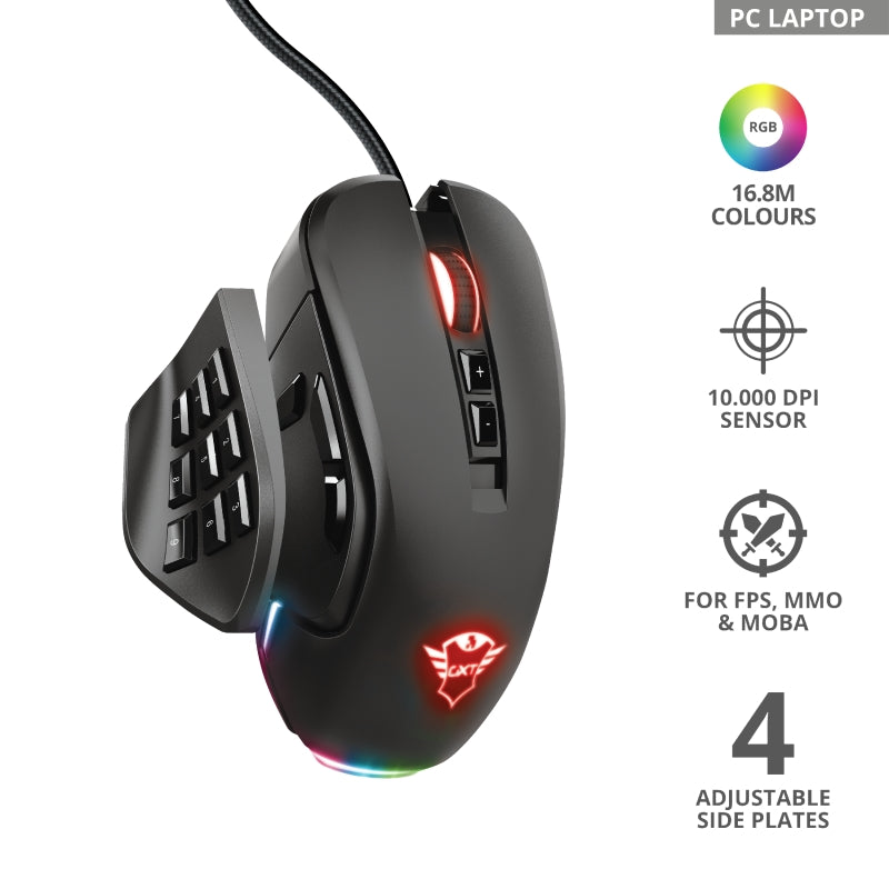 Мишка, TRUST GXT 970 Morfix Customisable RGB Gaming Mouse