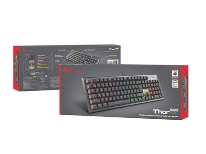 Клавиатура, Genesis Mechanical Gaming Keyboard Thor 300 RGB US Layout RGB Backlight Red Switch Software