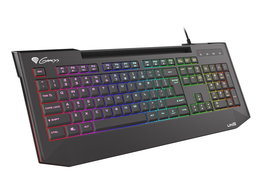 Клавиатура, Genesis Gaming Keyboard Lith 400 RGB US Layout RGB Backlight X-Scissor Slim