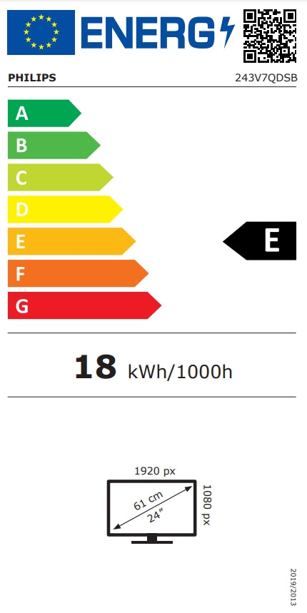 Монитор, Philips 243V7QDSB, 23.8