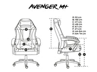Стол Fury Gaming Chair Avenger M+ Black-White thumbnail 7