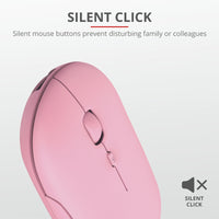 Мишка, TRUST Puck Wireless & BT Rechargeable Mouse Pink thumbnail 4