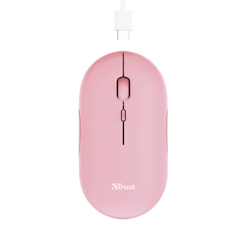 Мишка, TRUST Puck Wireless & BT Rechargeable Mouse Pink