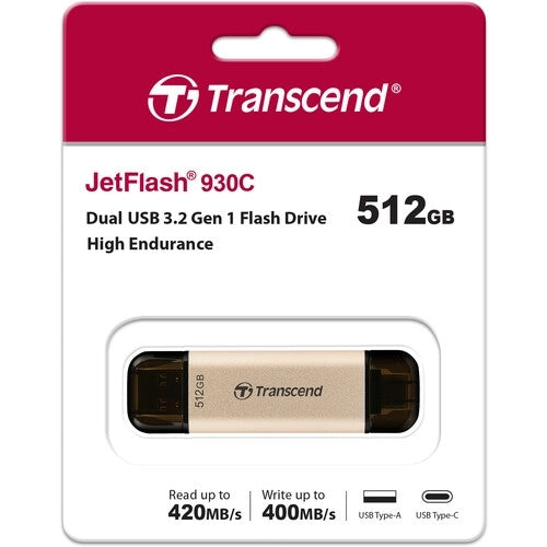 Памет, Transcend 512GB, USB3.2, Pen Drive, TLC, High Speed, Type-C
