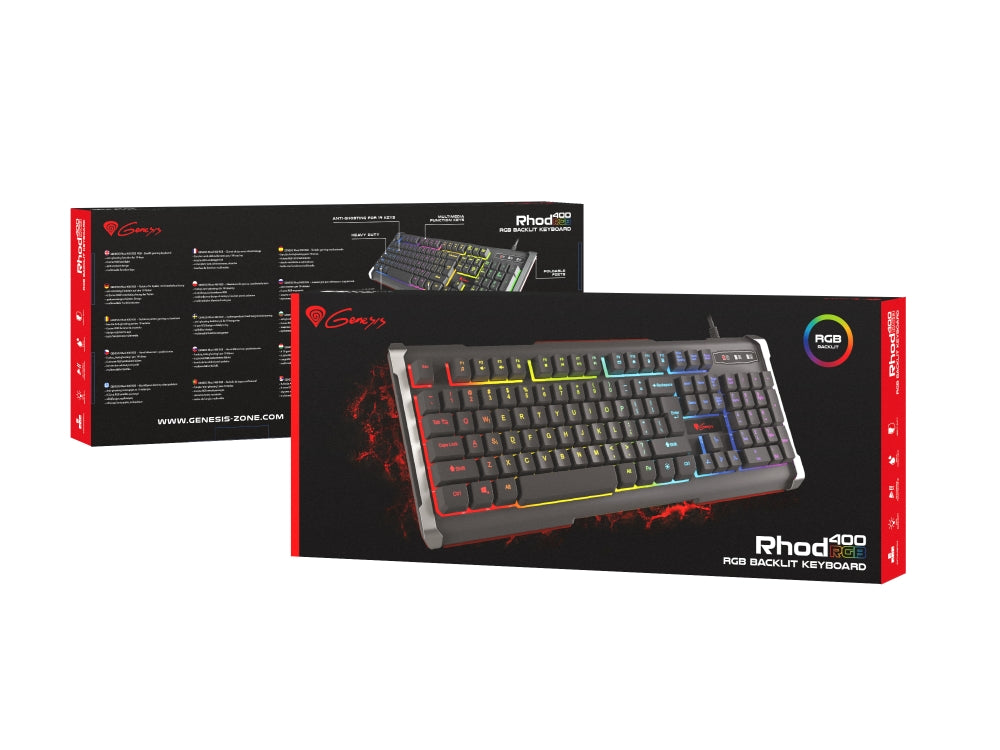 Клавиатура Genesis Gaming Keyboard Rhod 400 Rgb Backlight Us Layout