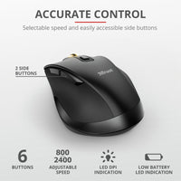 Мишка, TRUST Fyda Wireless Ergonomic Rechargeable Mouse thumbnail 9