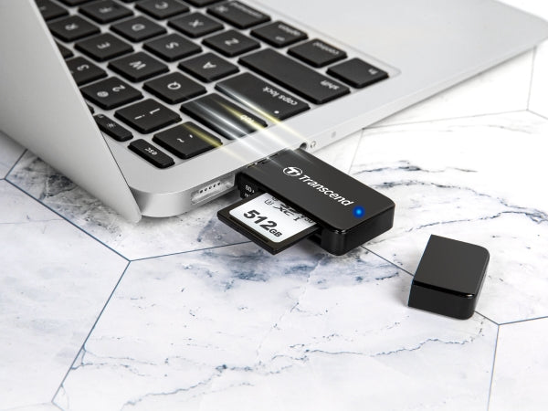 Четец за карти, Transcend SD/microSD Card Reader, USB 3.0/3.1 Gen 1, Black