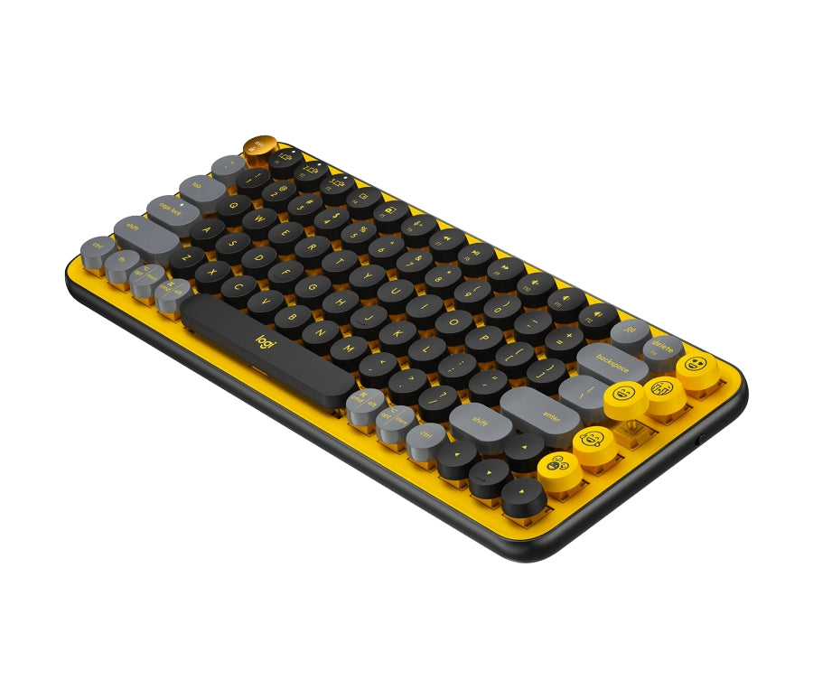 Клавиатура, Logitech POP Keys Wireless Mechanical Keyboard With Emoji Keys - BLAST_YELLOW - US INT'L - INTNL
